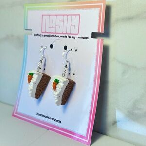 Carrot Cake Slices (Textured) - Handmade Earrings